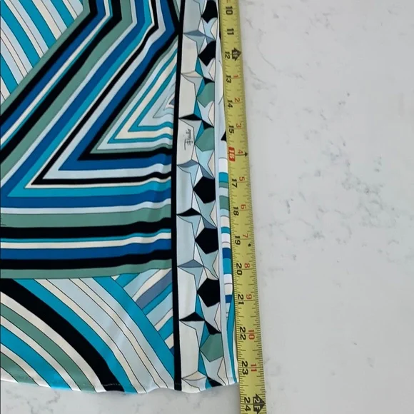 Striped Blue and White Midi Skirt - Picture 12 of 13